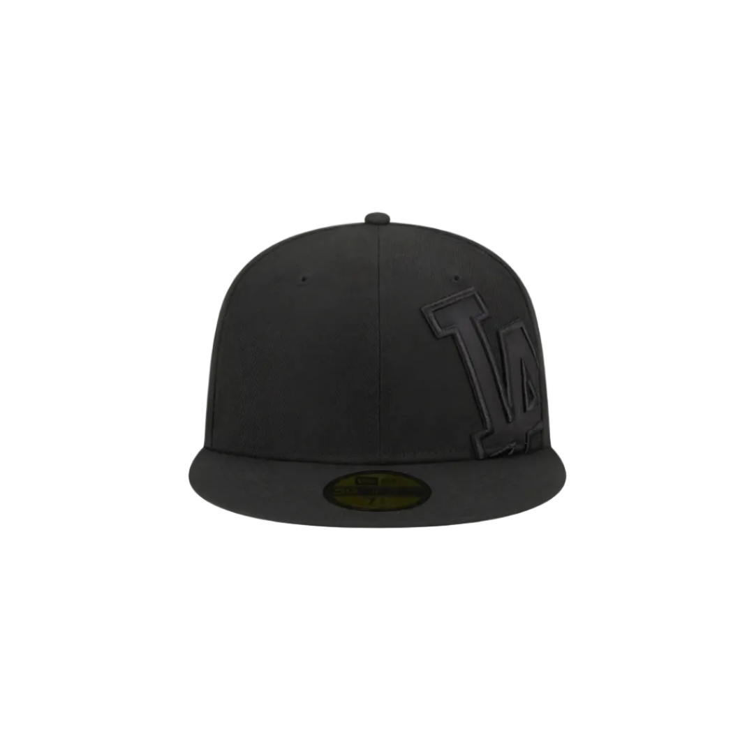 LA Dodgers black oversized side logo fitted hat