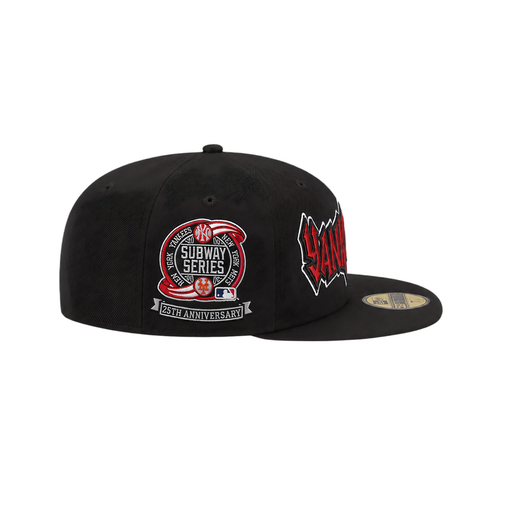 New York Yankees black graffiti style fitted hat