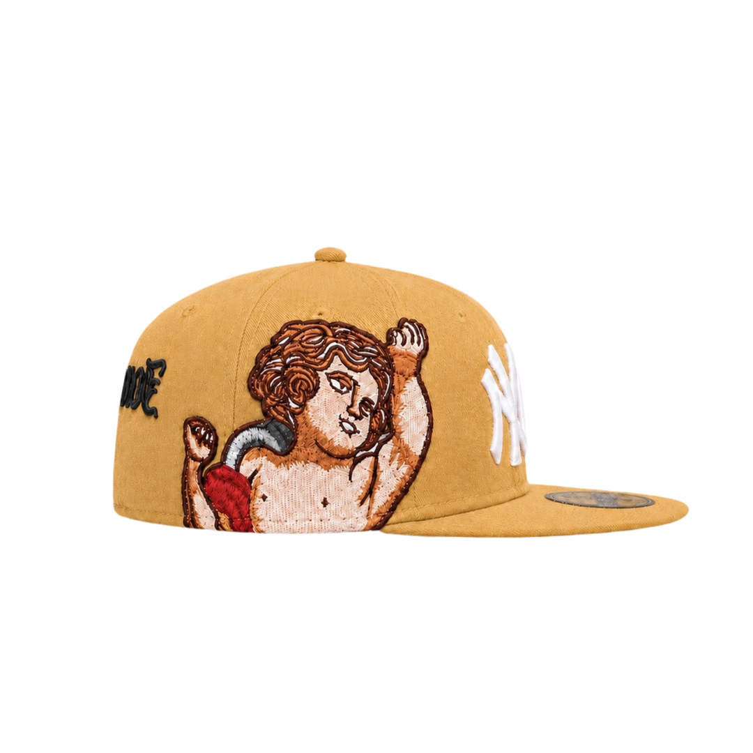 New York Yankees gold Cupid embroidery fitted hat