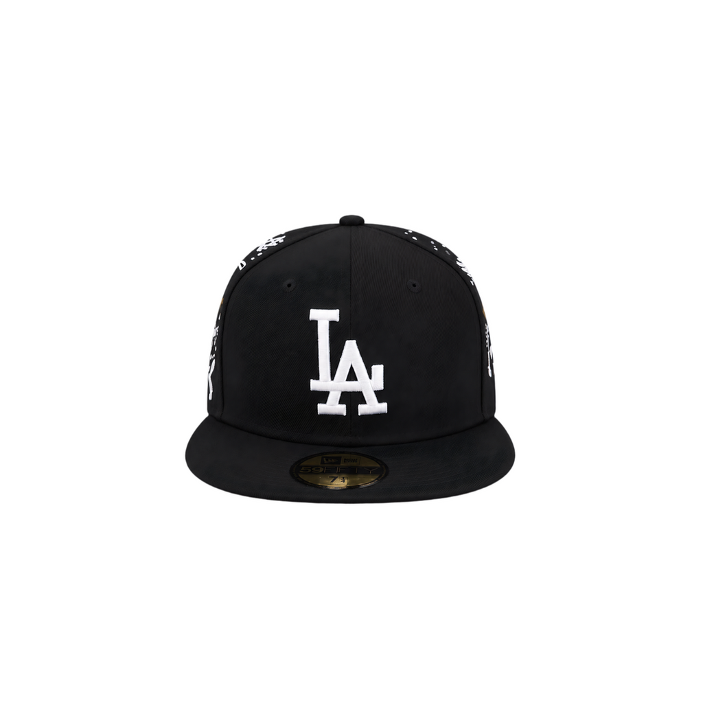 LA Dodgers black Angle embroidery fitted hat