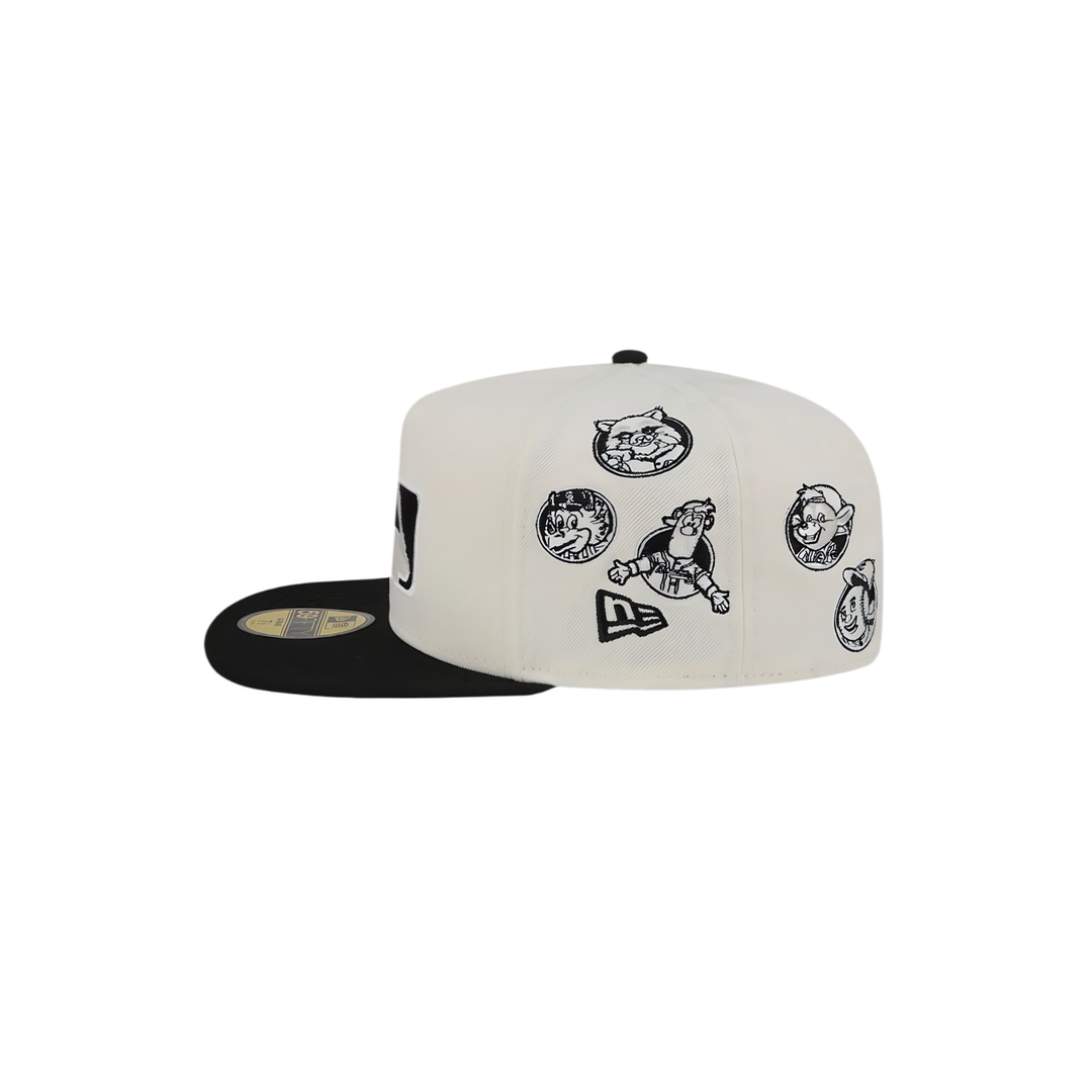 MLB cream all-over logo fitted hat