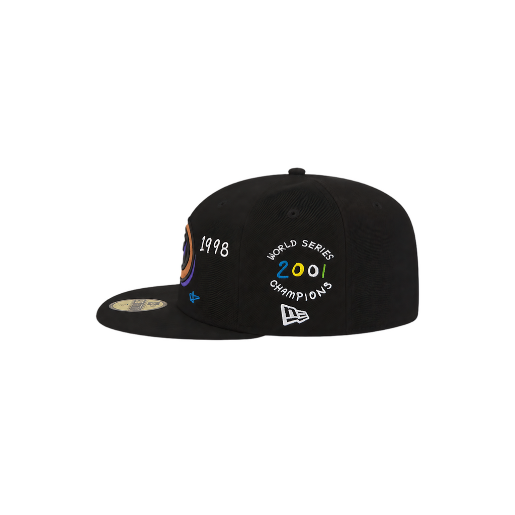 Arizona Diamondbacks black all-over embroidery fitted hat