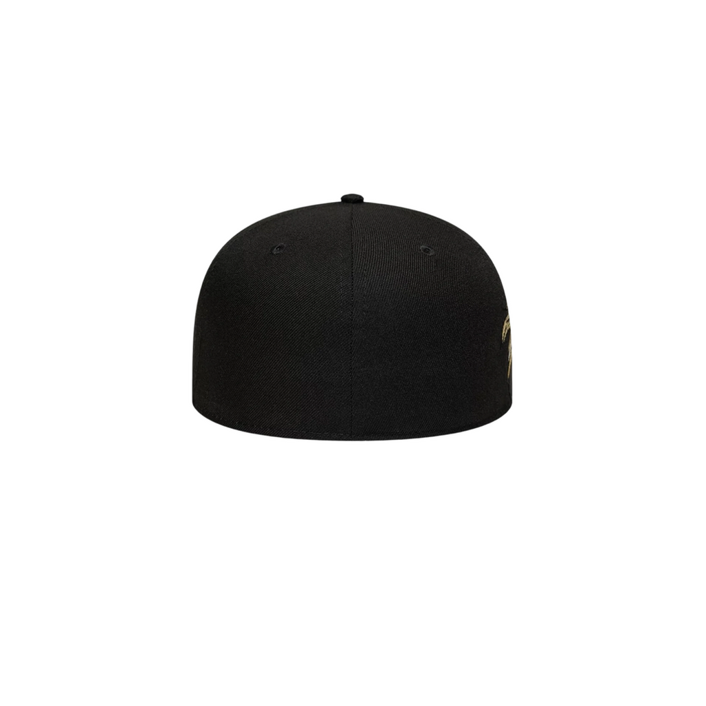 New Era black gold embroidery fitted hat