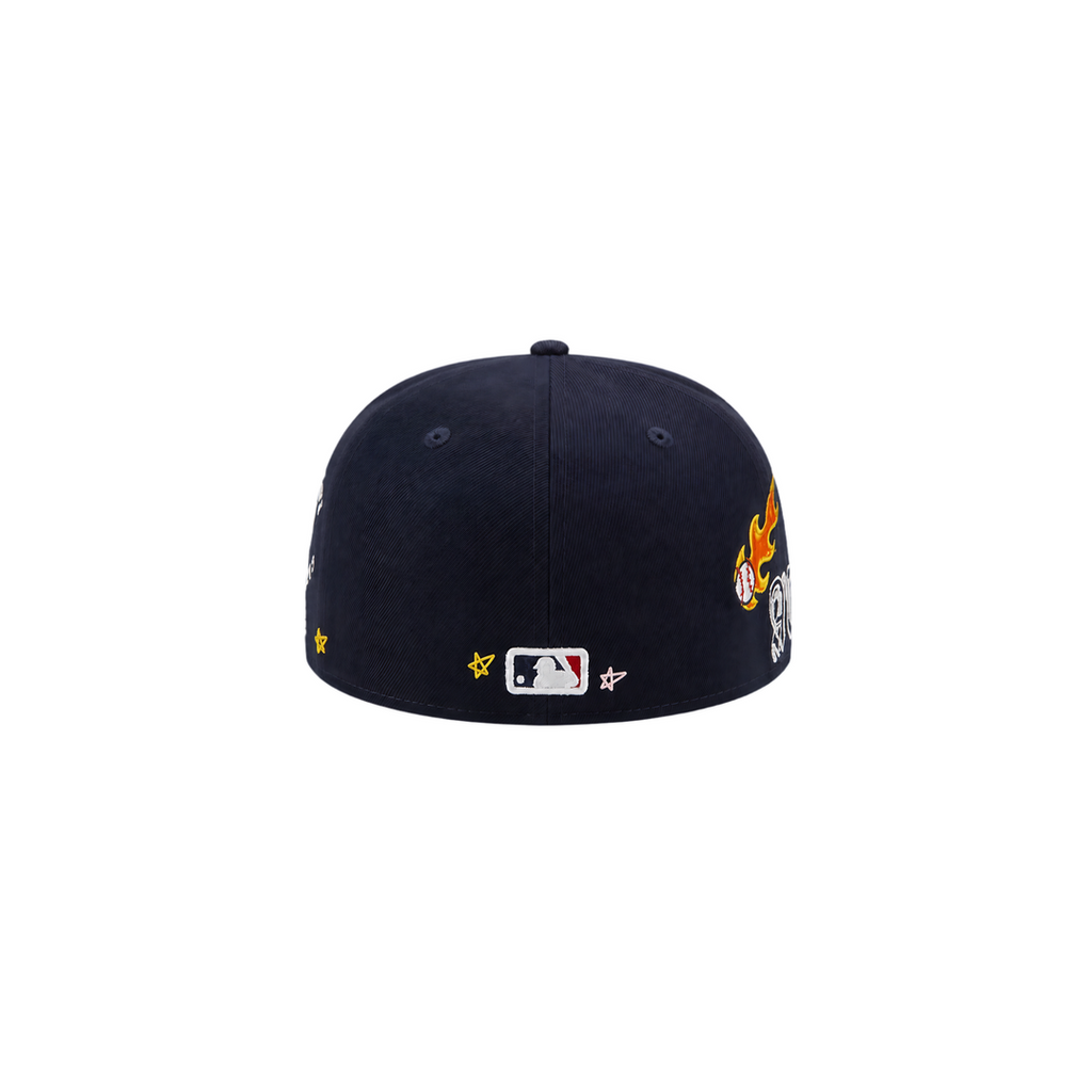 Atlanta Braves navy all-over embroidery fitted hat