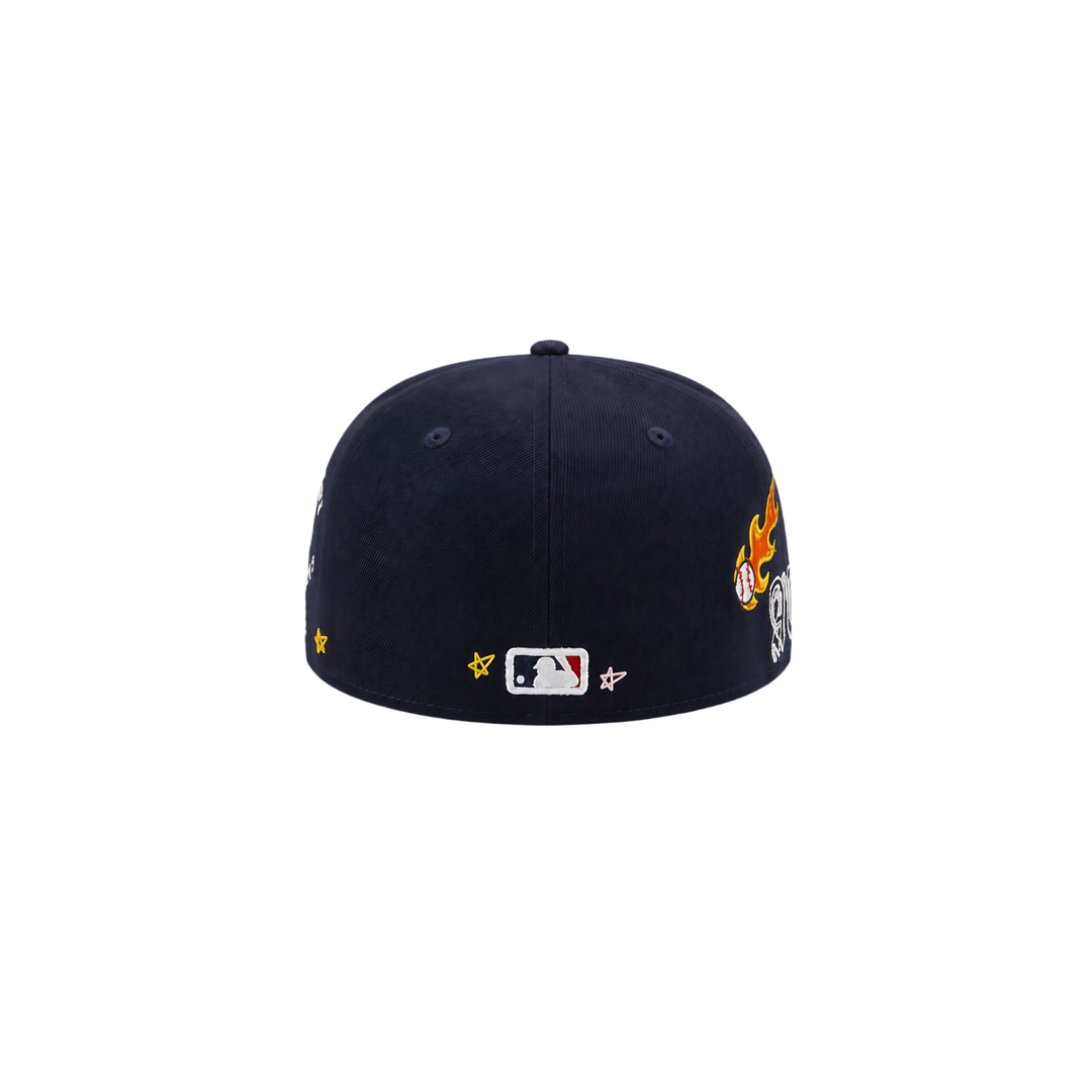 Atlanta Braves navy all-over embroidery fitted hat