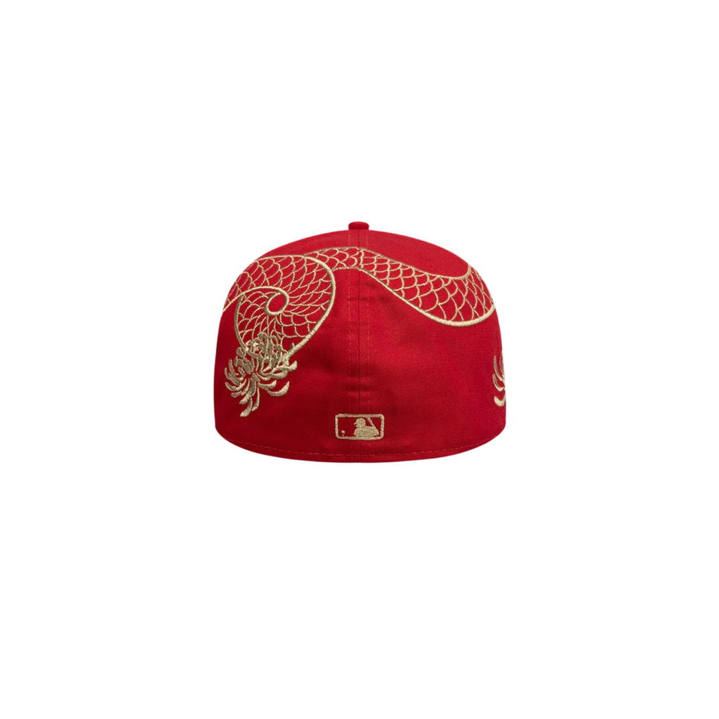 LA Dodgers red dragon embroidery fitted hat