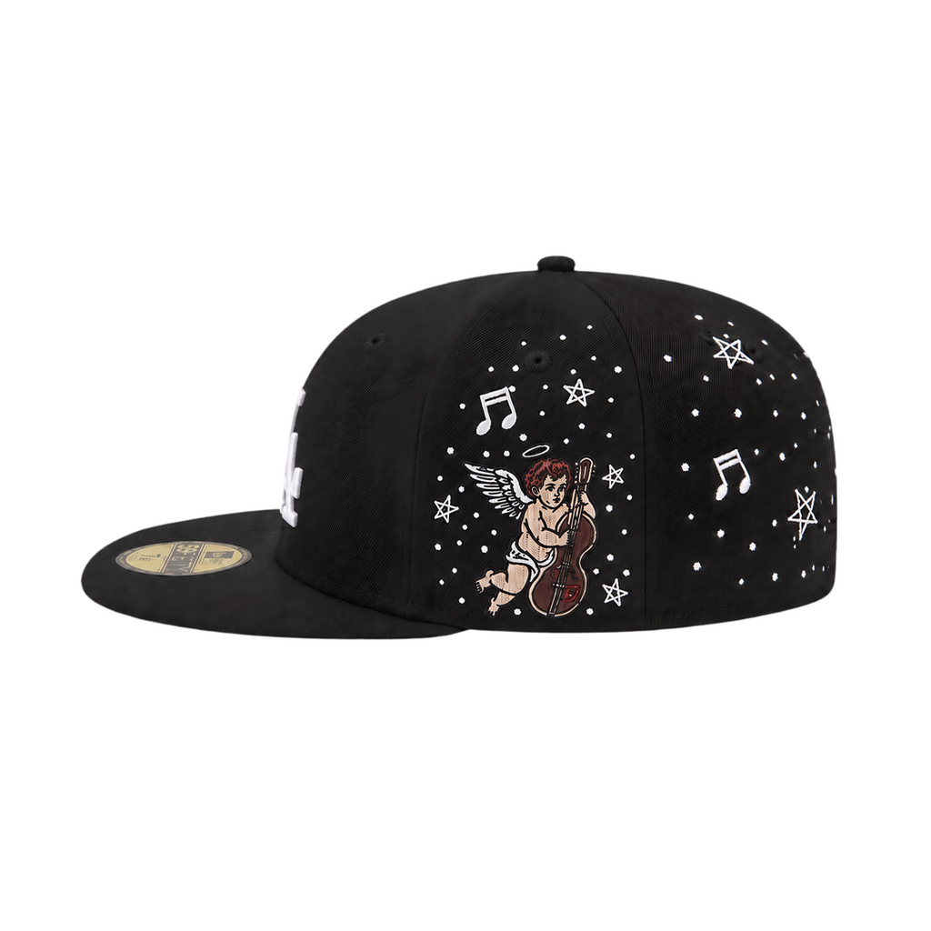 LA Dodgers black Angle embroidery fitted hat