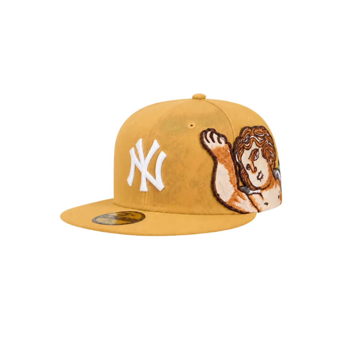 New York Yankees gold Cupid embroidery fitted hat