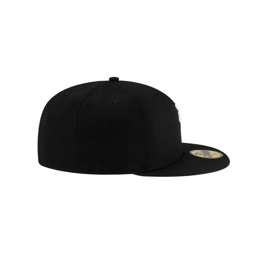 LA Dodgers black upside-down LA fitted hat