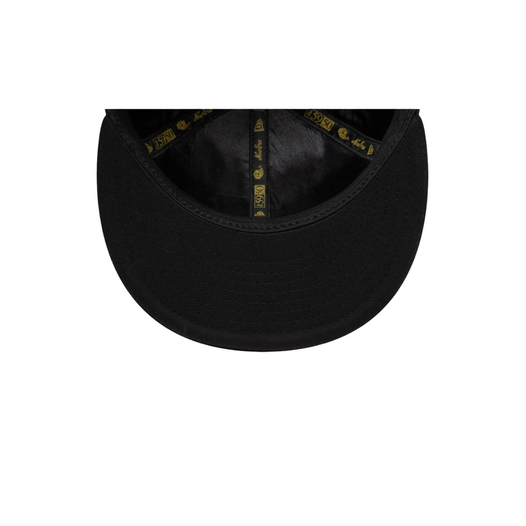 New Era black gold all-over embroidery fitted hat