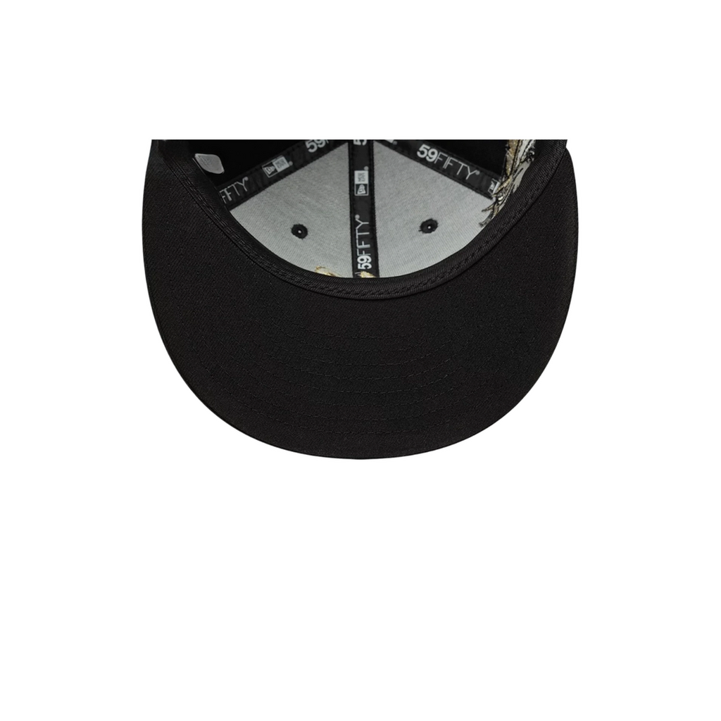 New Era black gold embroidery fitted hat