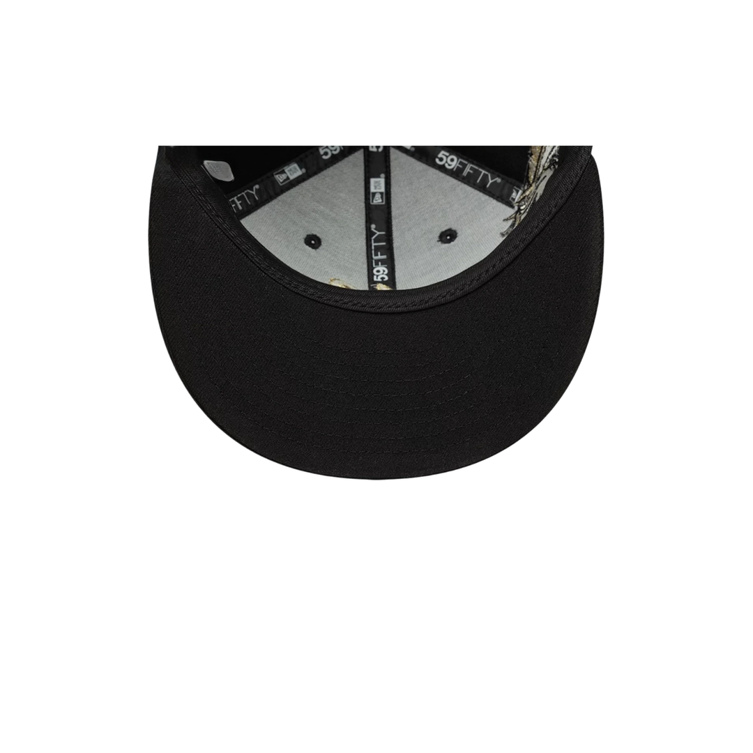 New Era black gold embroidery fitted hat