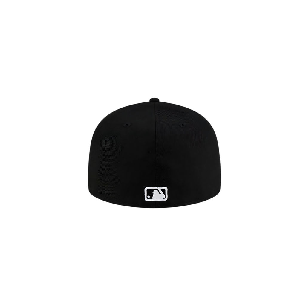 LA Dodgers black upside-down LA fitted hat