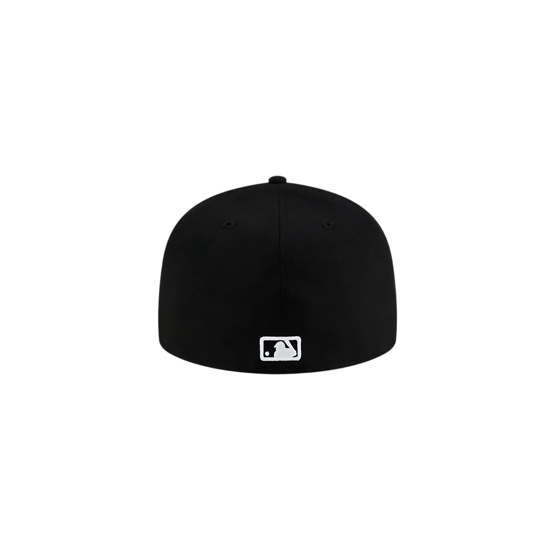 LA Dodgers black upside-down LA fitted hat
