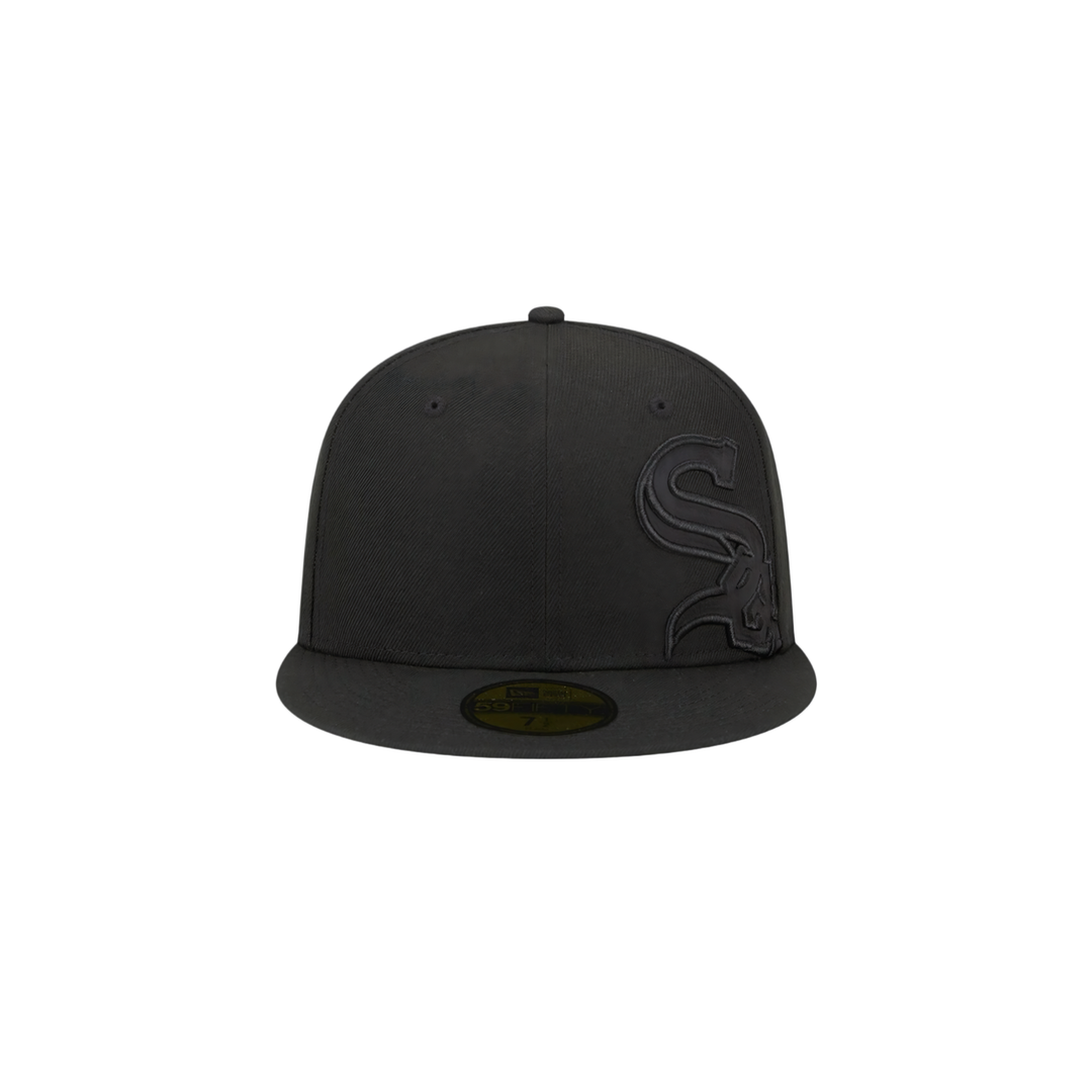 Chicago White Sox black oversized side logo fitted hat