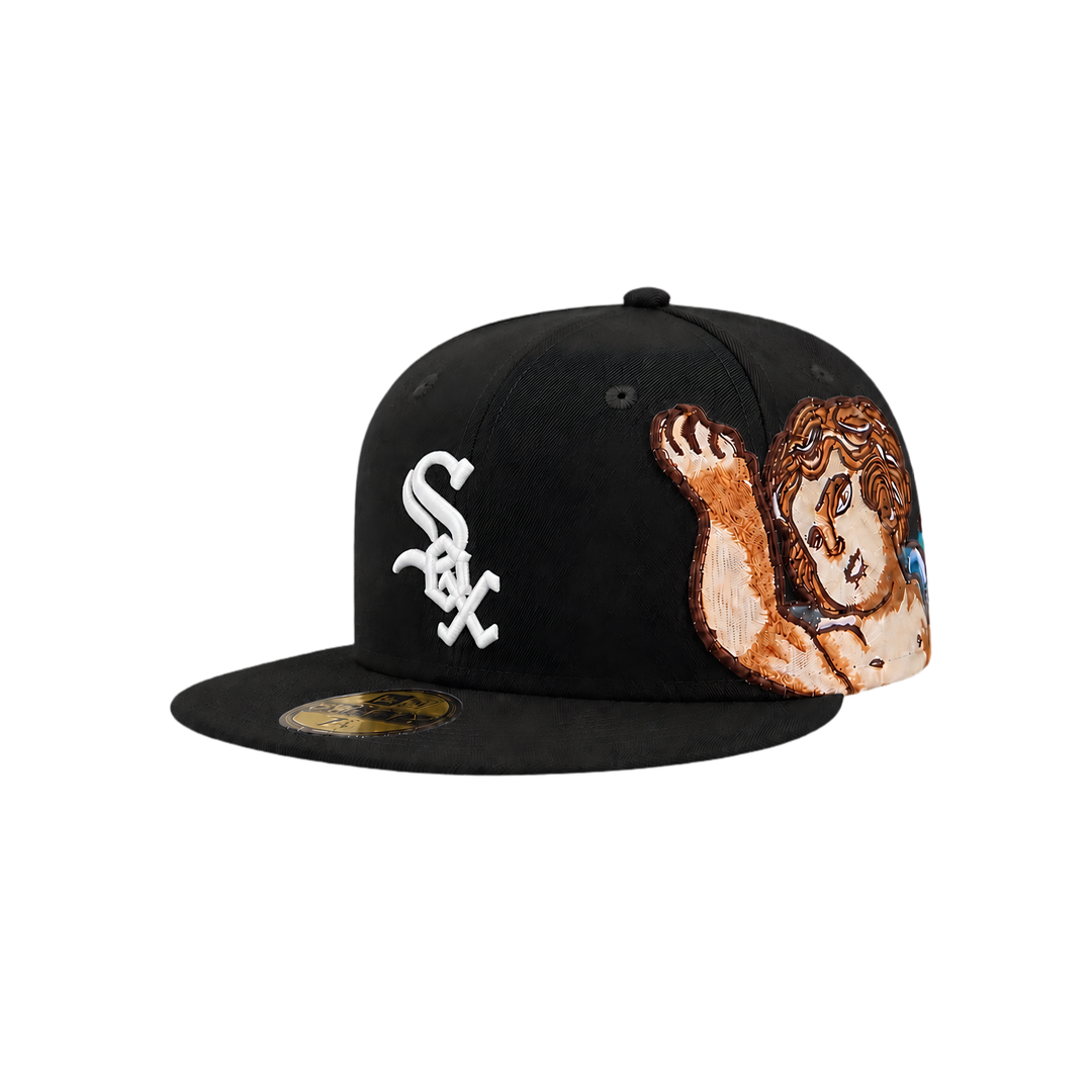 Chicago White Sox black Cupid embroidery fitted hat