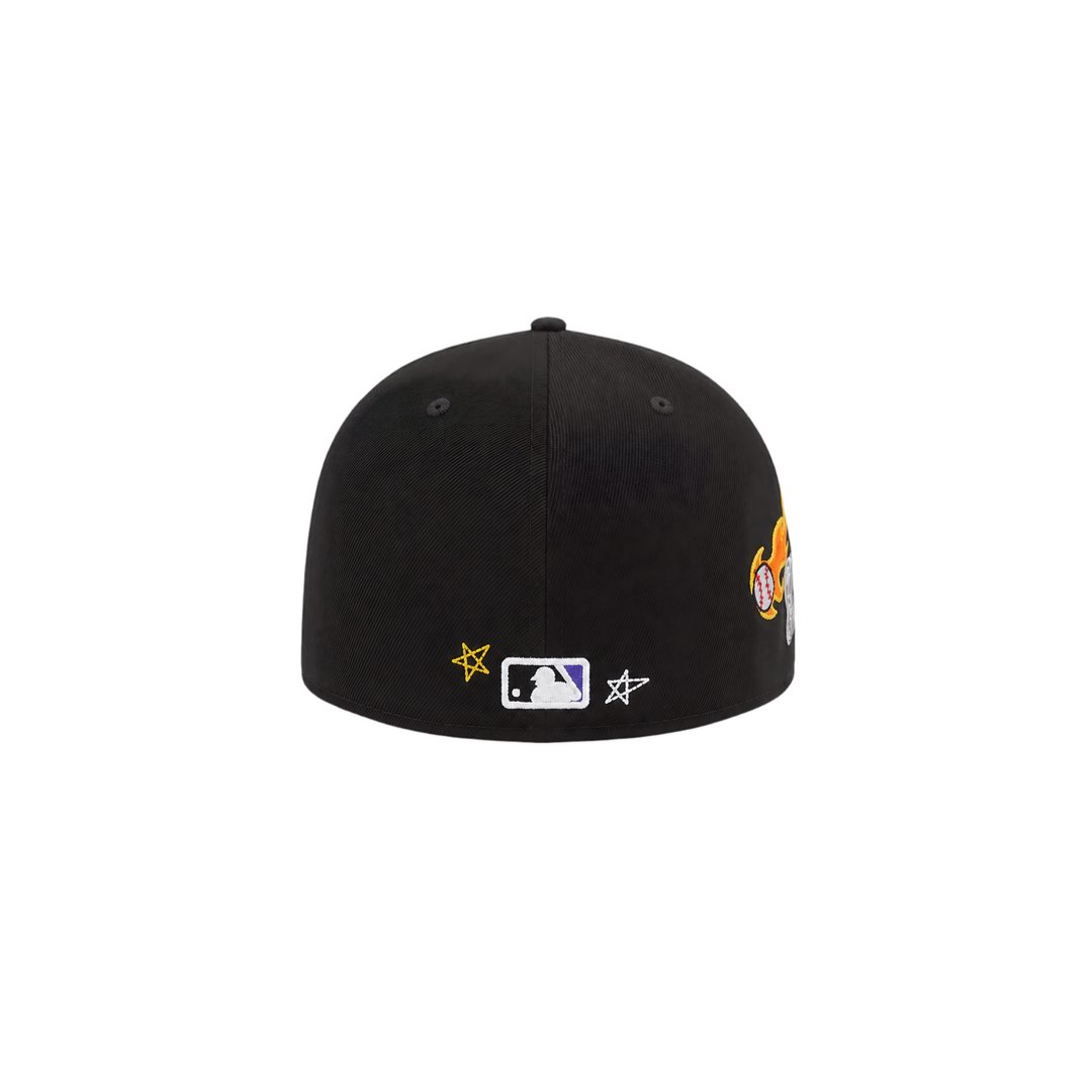 Arizona Diamondbacks black all-over embroidery fitted hat