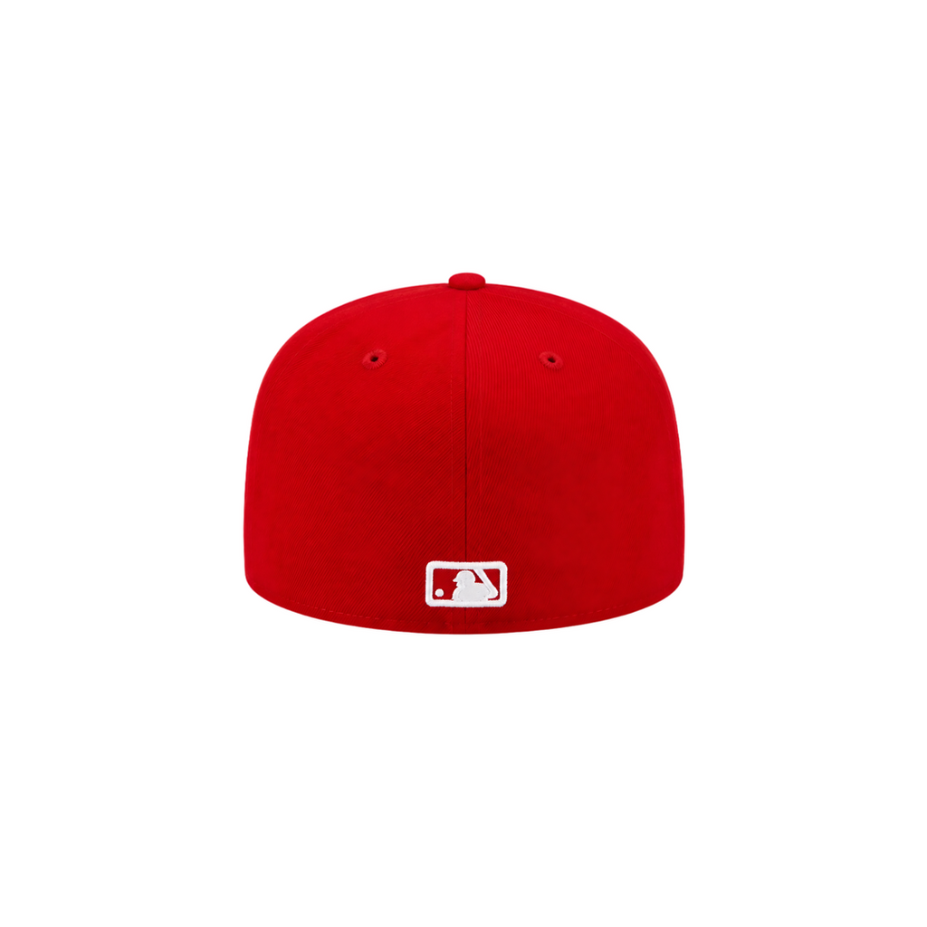 LA Dodgers red upside-down LA fitted hat