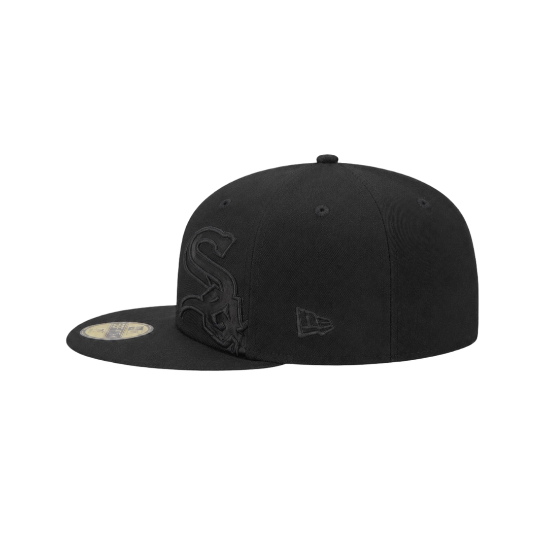 Chicago White Sox black oversized side logo fitted hat