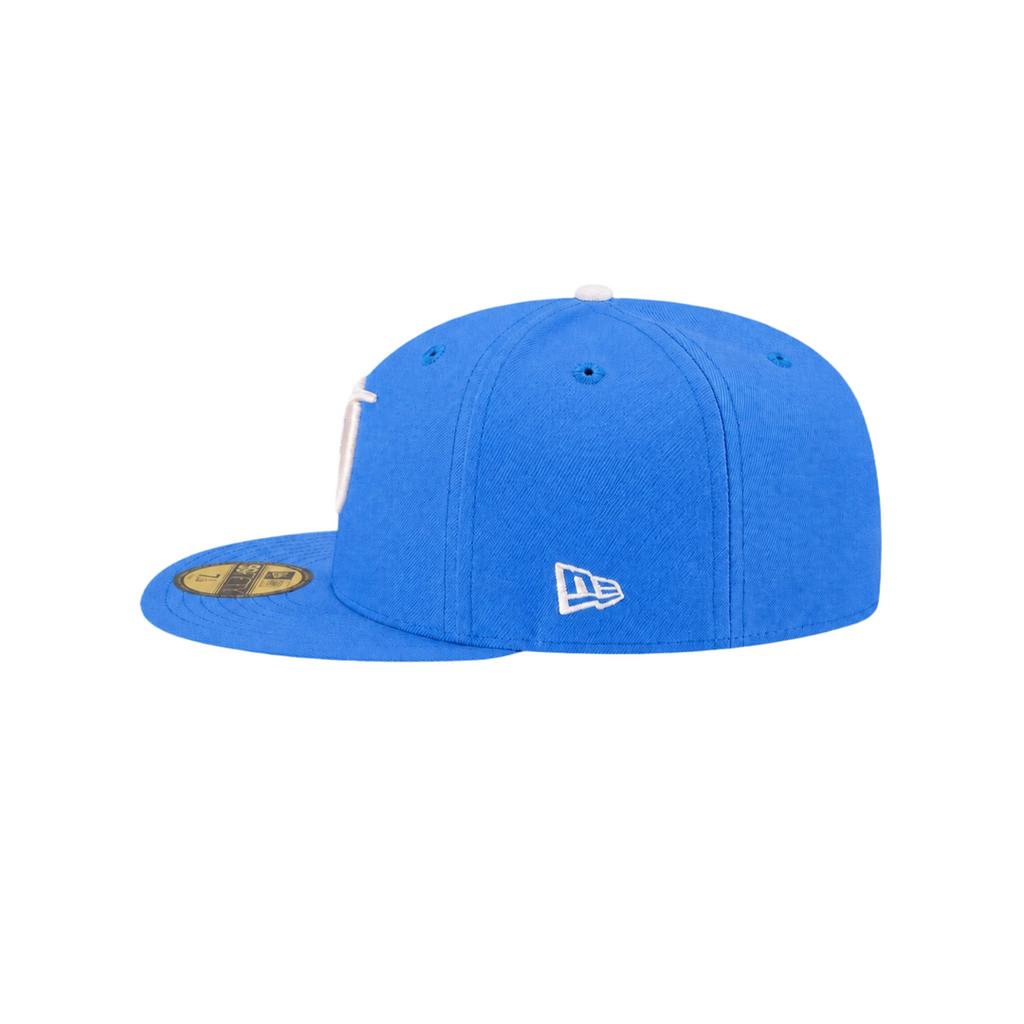 LA Dodgers Ice Blue Oversized Embroidery Fitted Hat