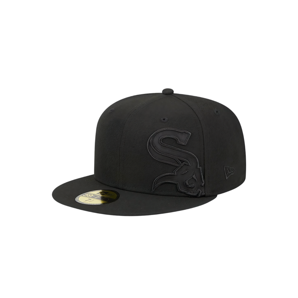 Chicago White Sox black oversized side logo fitted hat