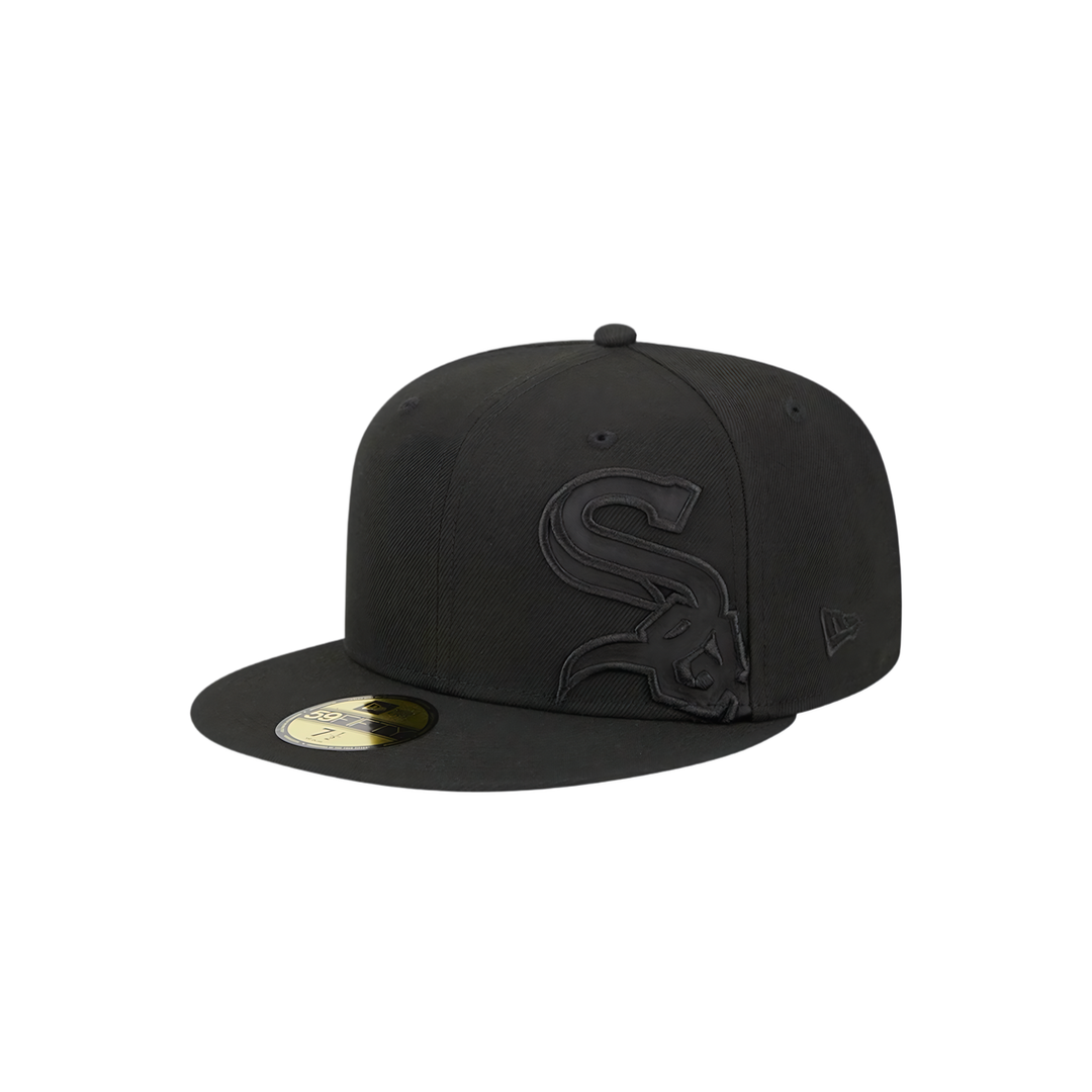 Chicago White Sox black oversized side logo fitted hat