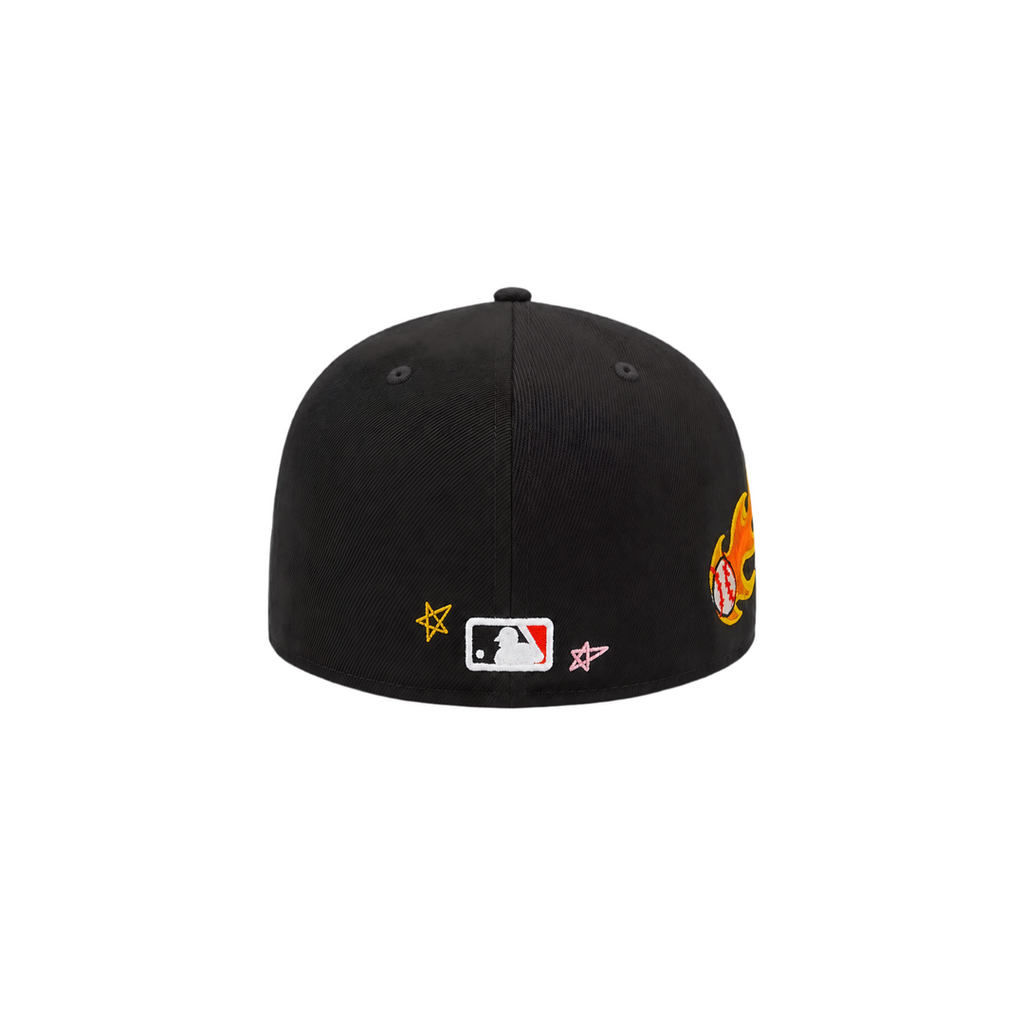 San Francisco Giants black all-over embroidery fitted hat