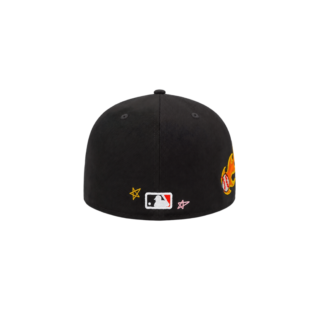 San Francisco Giants black all-over embroidery fitted hat