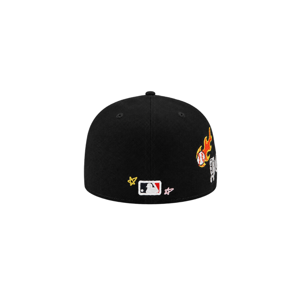 Houston Astros Black All-Over Embroidery Fitted Hat
