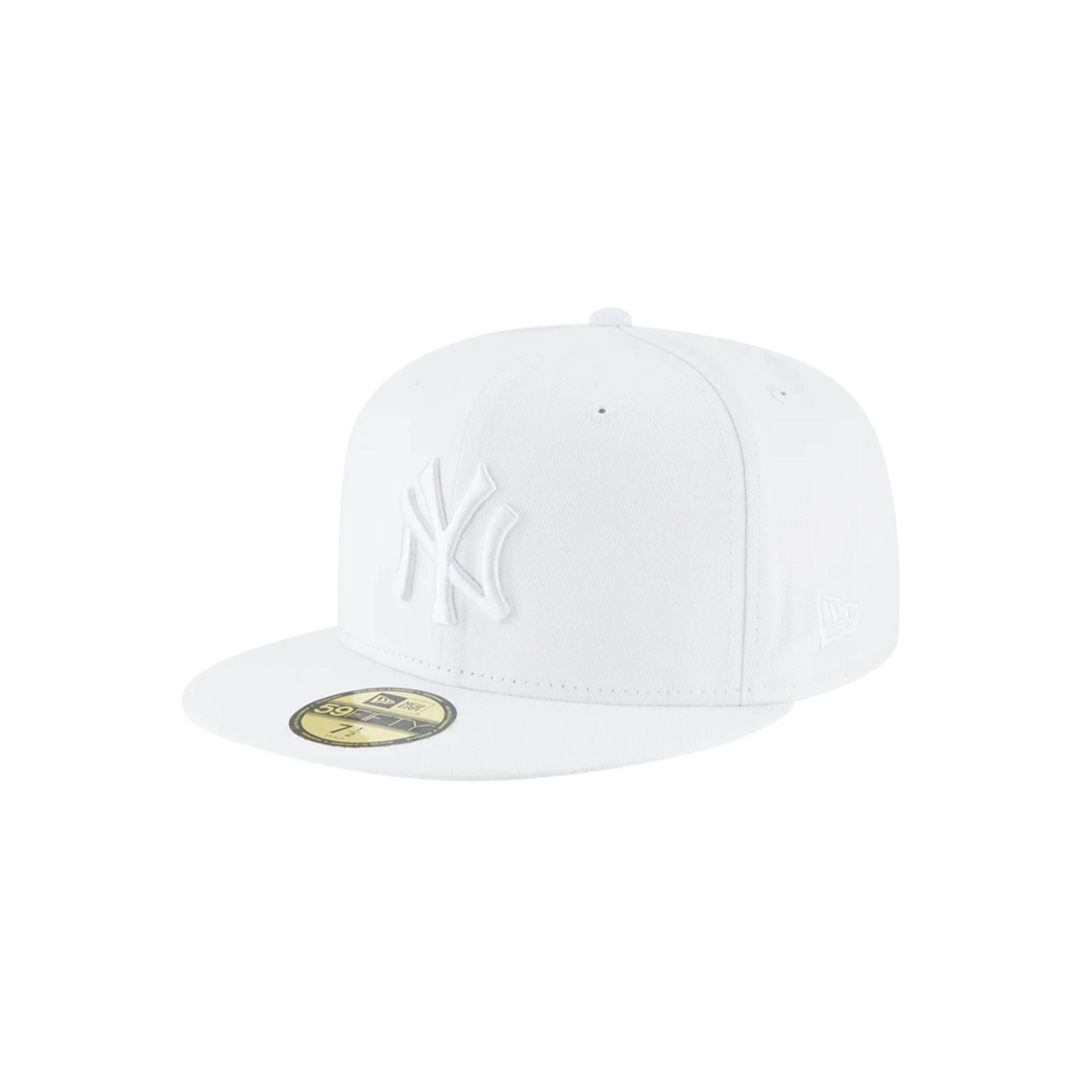 New York Yankees white basic fitted hat