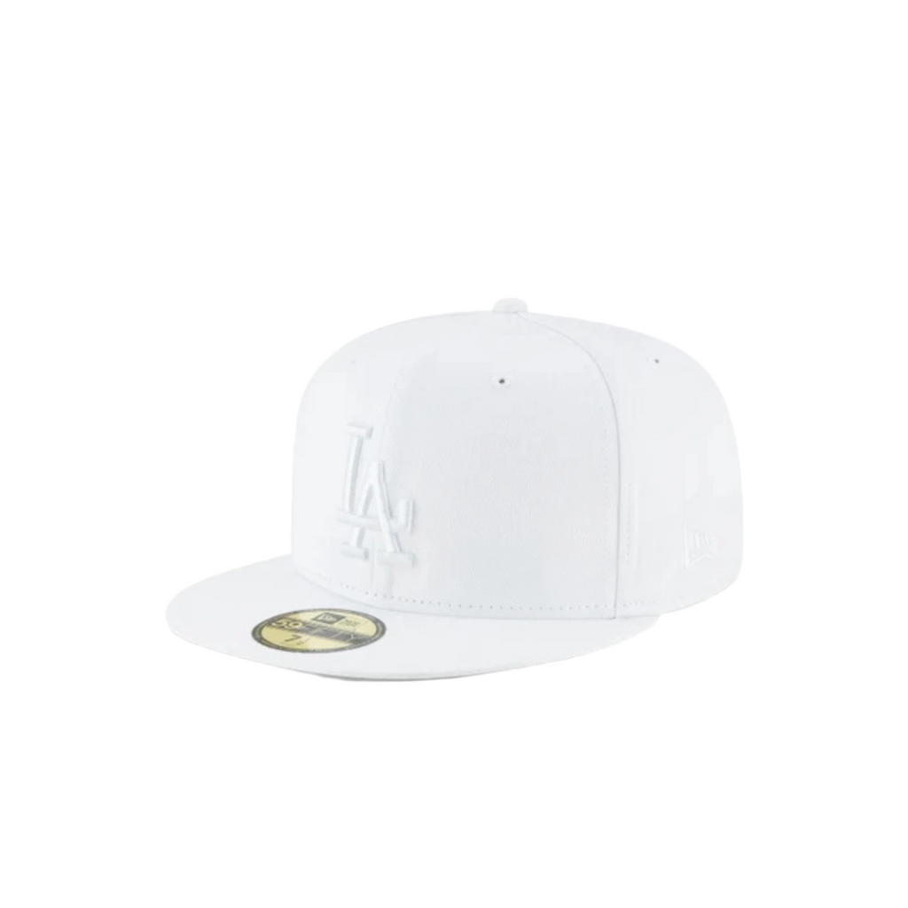 LA Dodgers white on white basic fitted hat