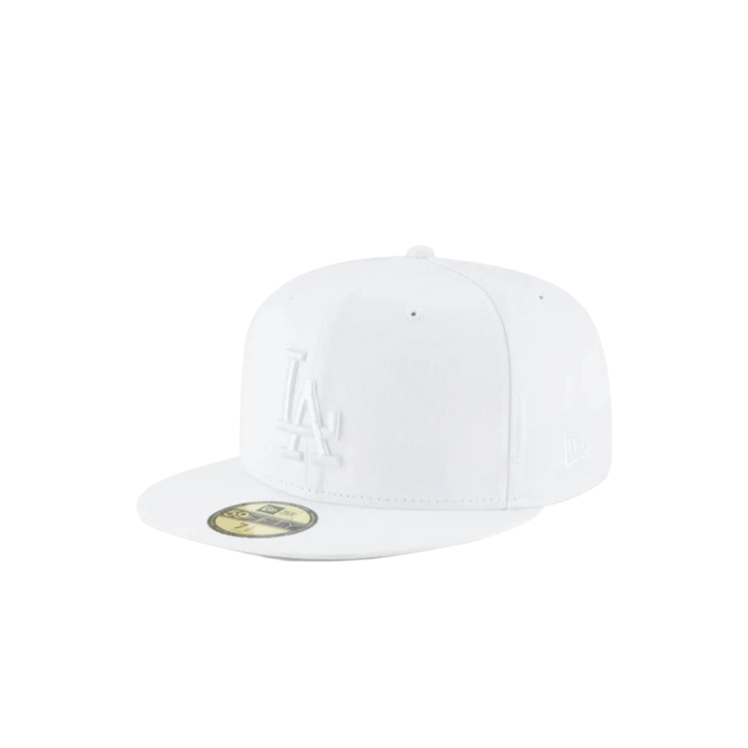 LA Dodgers white on white basic fitted hat