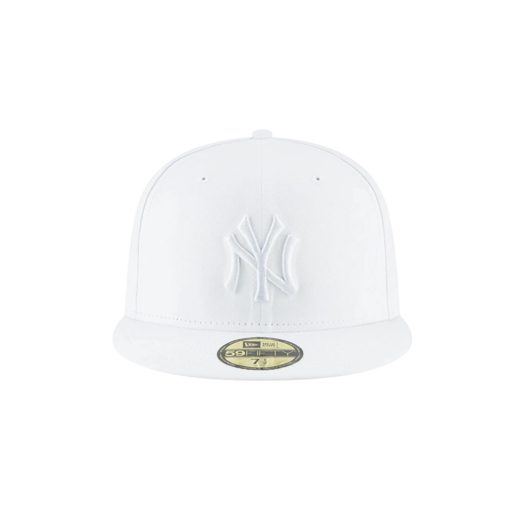 New York Yankees white basic fitted hat