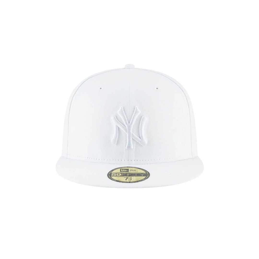 New York Yankees white basic fitted hat