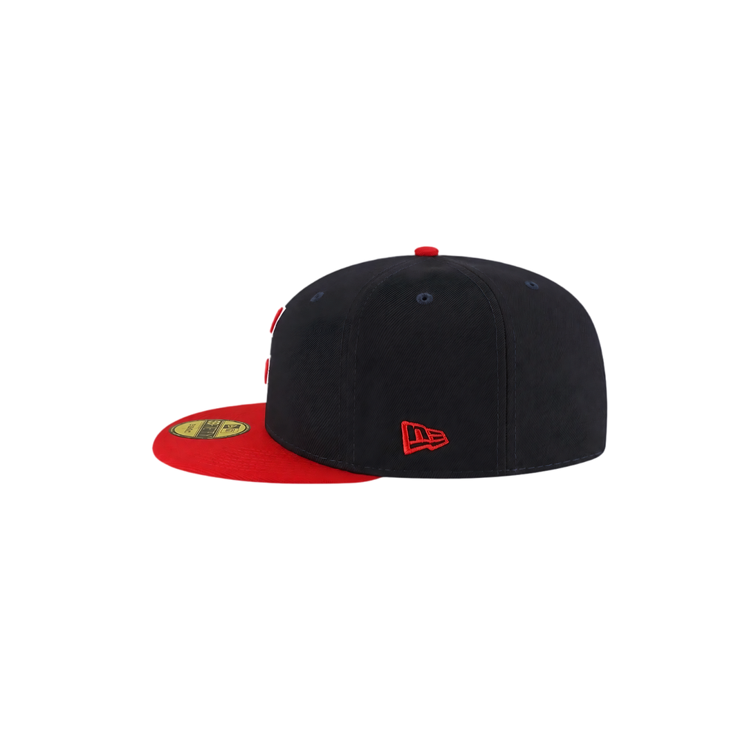 Cleveland Guardians navy red basic fitted hat
