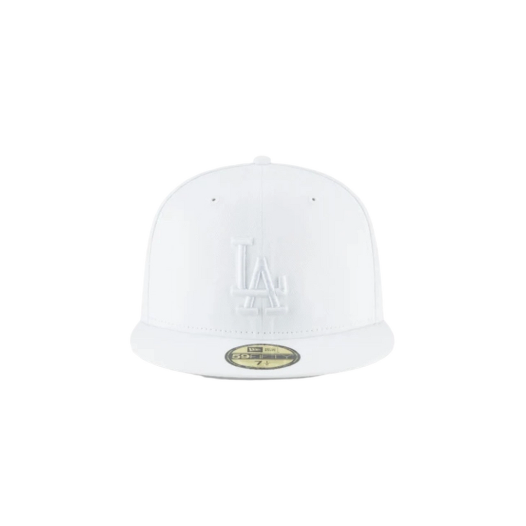 LA Dodgers white on white basic fitted hat
