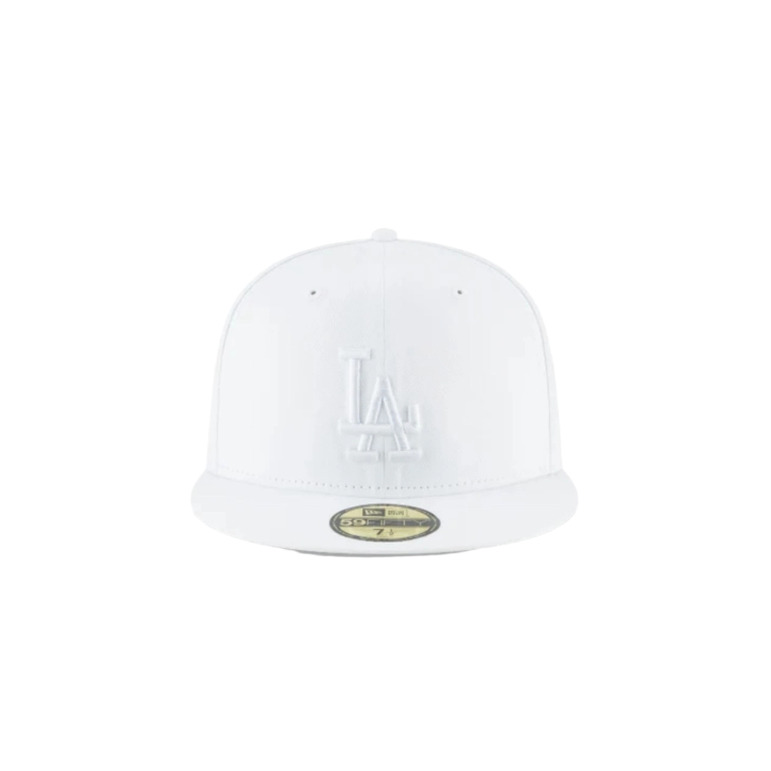 LA Dodgers white on white basic fitted hat