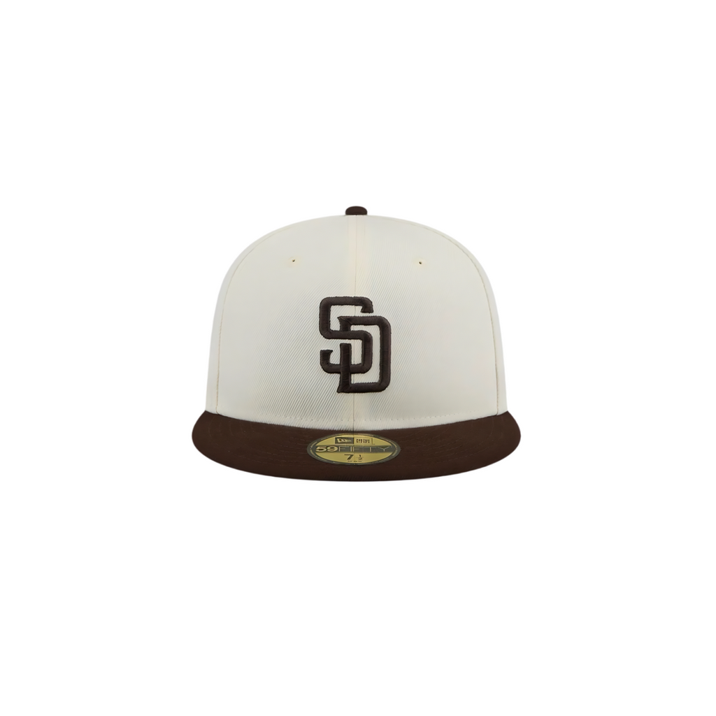 San Diego Padres cream brown basic fitted hat