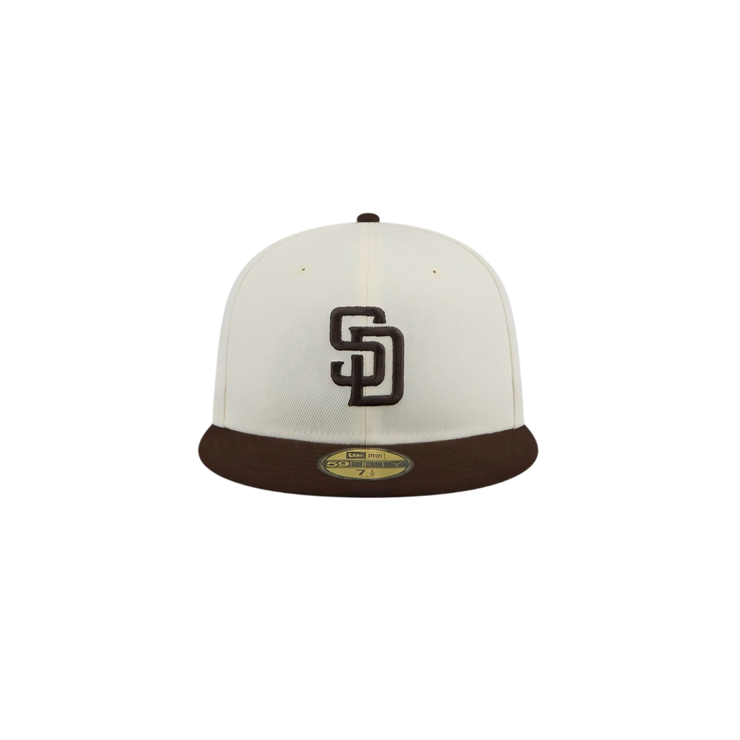 San Diego Padres cream brown basic fitted hat