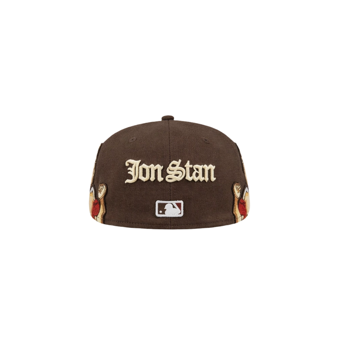 San Diego Padres brown cupid embroidery fitted hat