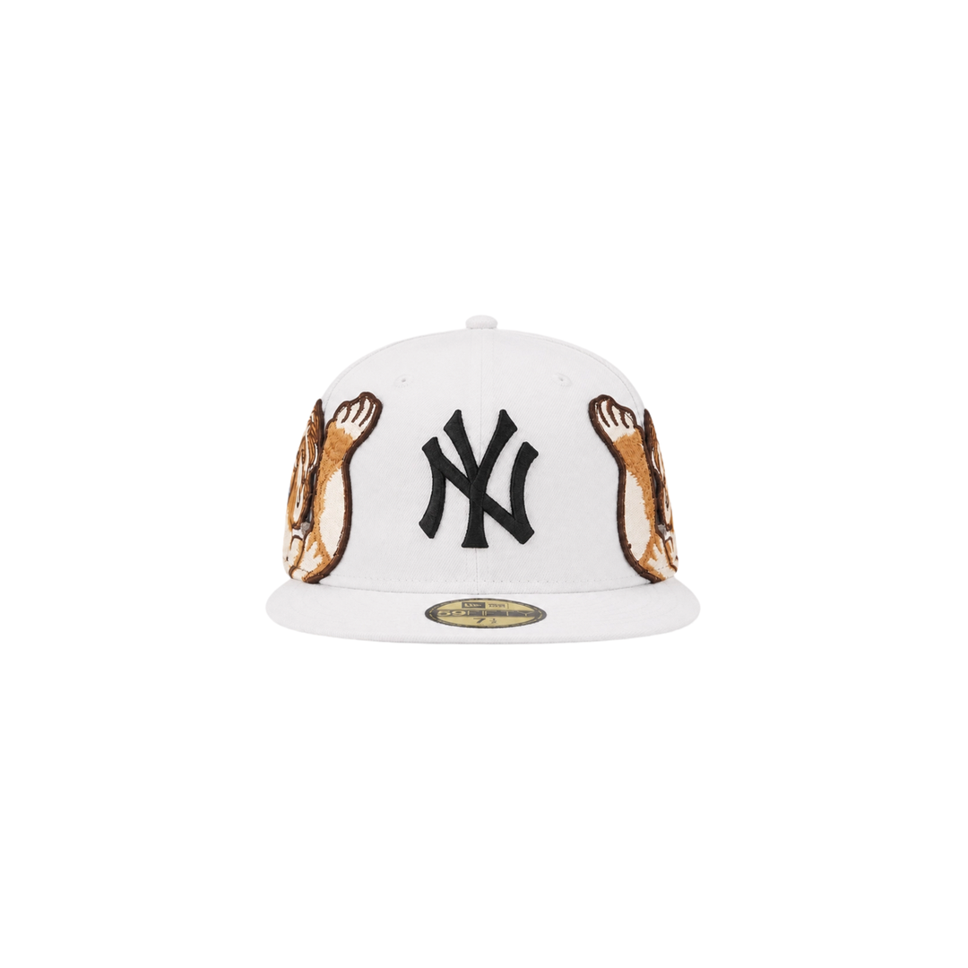 New York Yankees white cupid embroidery fitted hat
