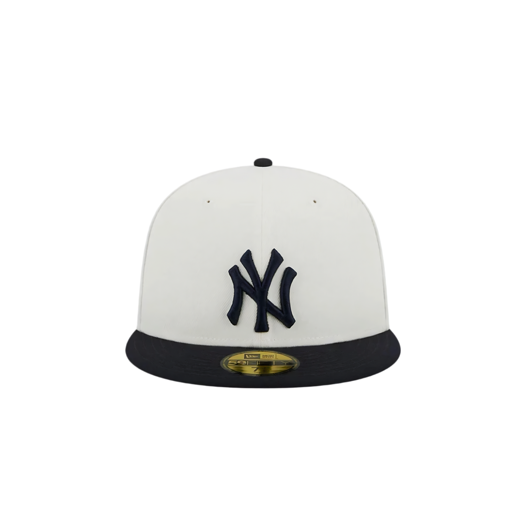New York Yankees black white two-tone basic fitted hat
