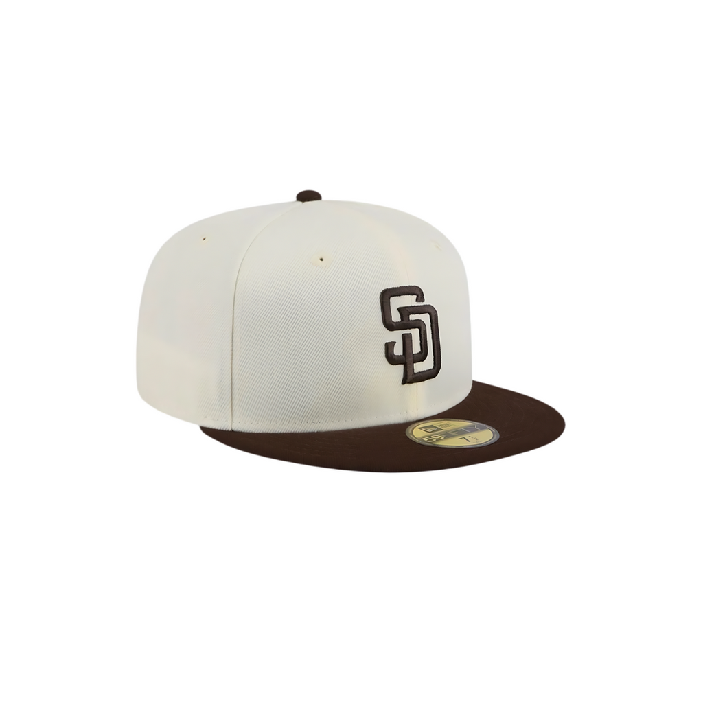 San Diego Padres cream brown basic fitted hat