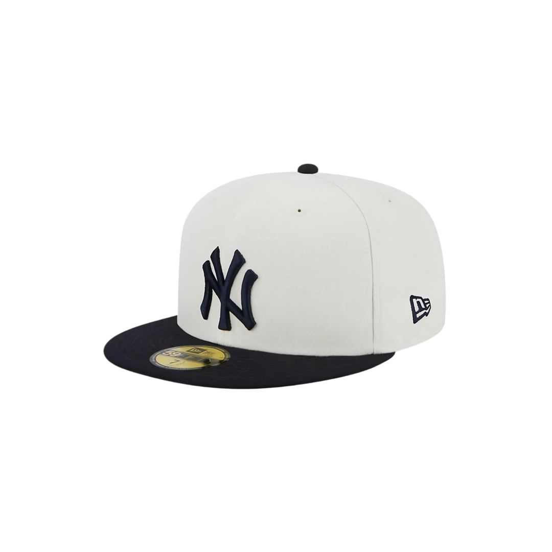New York Yankees black white two-tone basic fitted hat