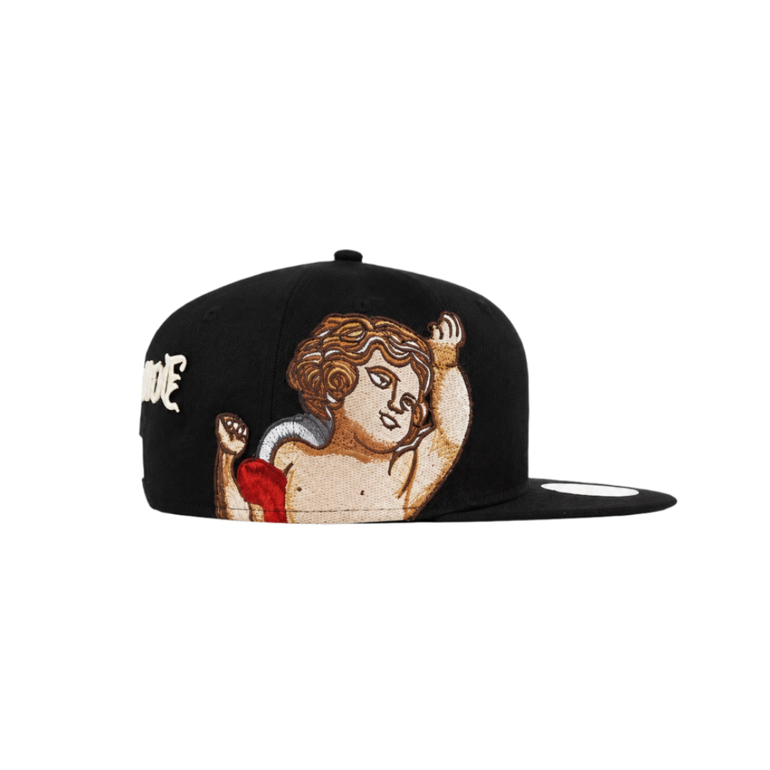 New York Yankees black cupid embroidery fitted hat