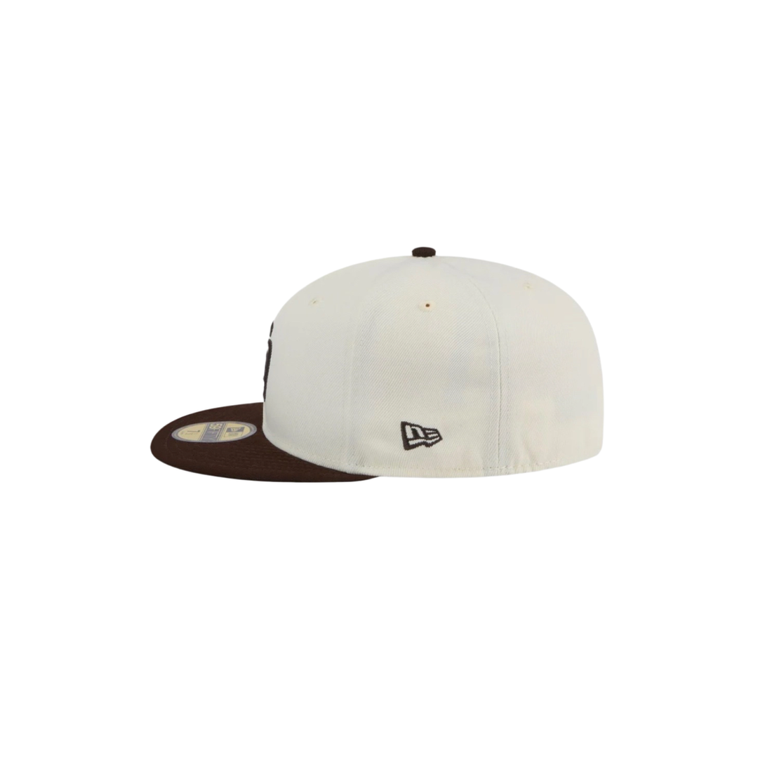 San Diego Padres cream brown basic fitted hat